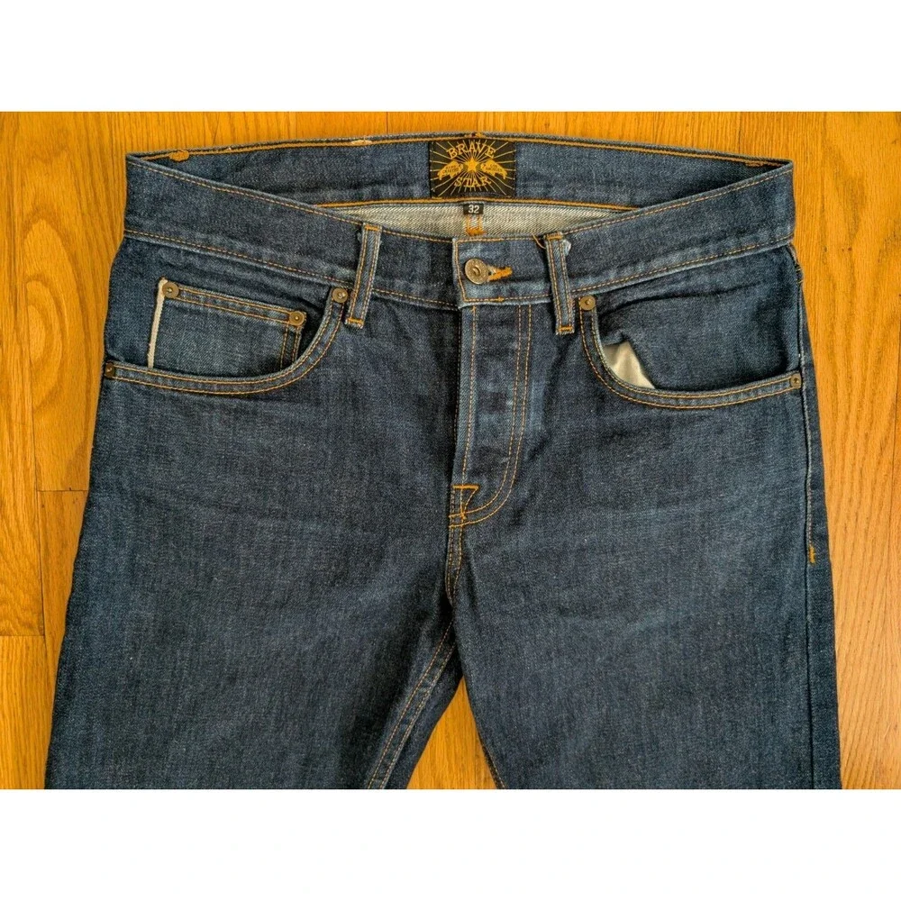 Brave Star Men’s Jeans Size 32 X 29 Dark Wash USA Made Selevedge